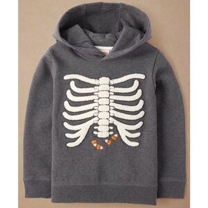 Gymboree Halloween Embroidered Skeleton Fleece Hoodie and Sweatpants, Size 6